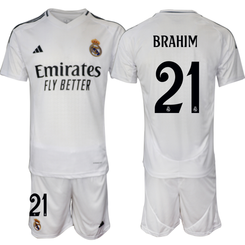 Men 2024-2025 Club Real Madrid home White 21 Soccer Jersey